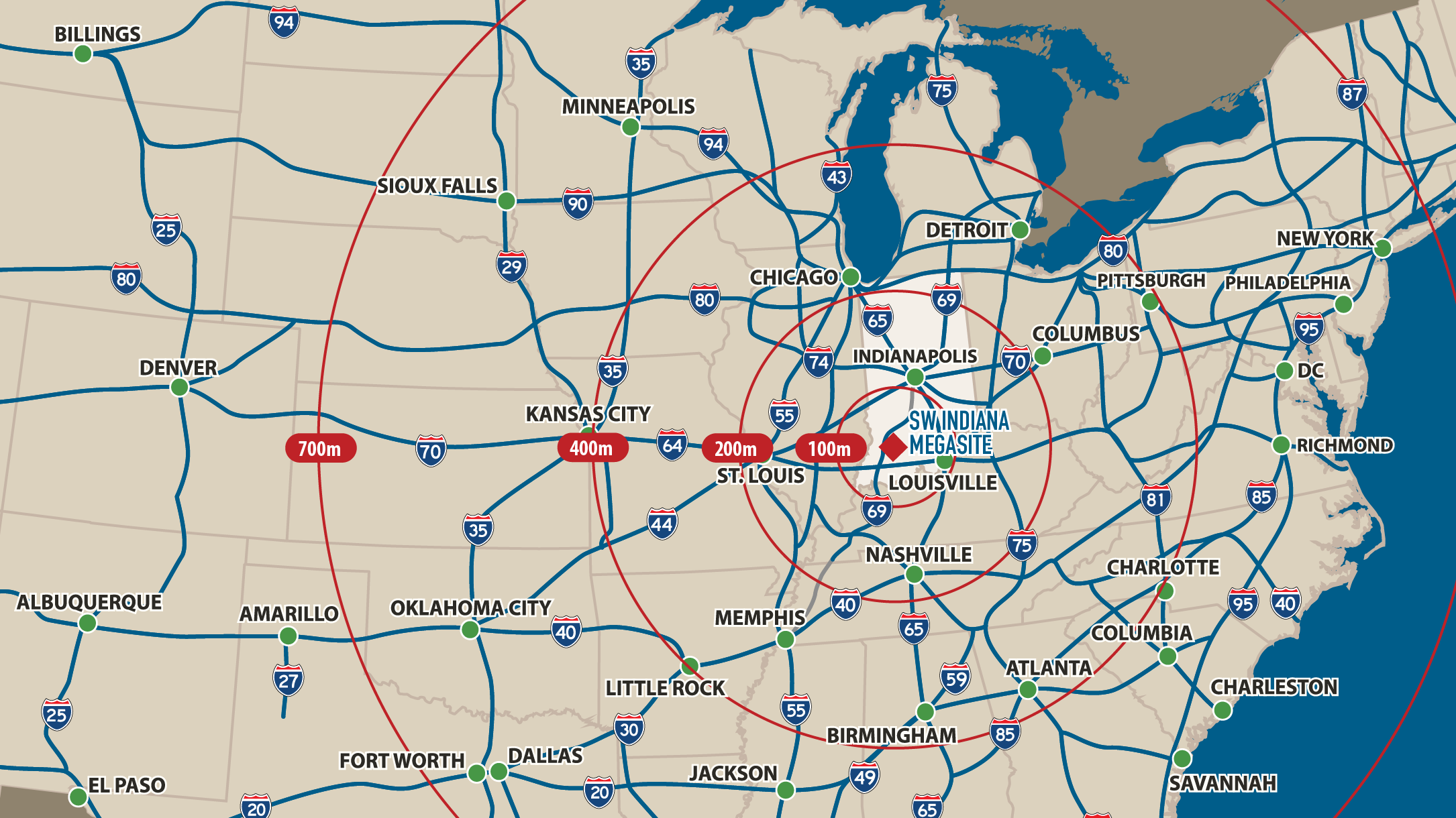 SW Indiana Megasite Transportation Map
