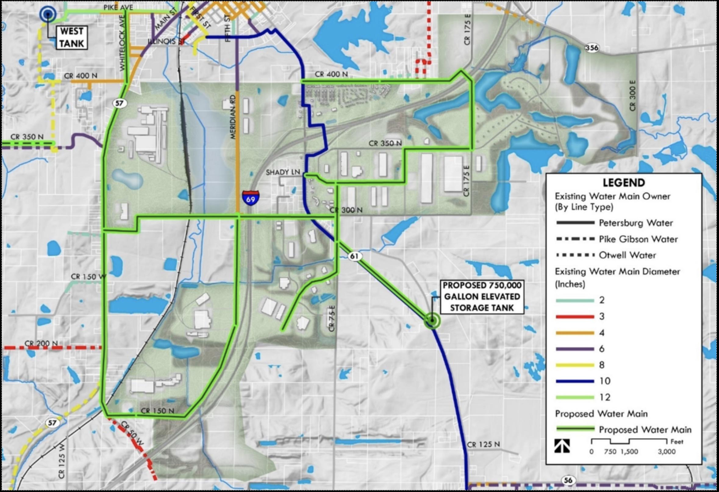 water systems planned improvements map